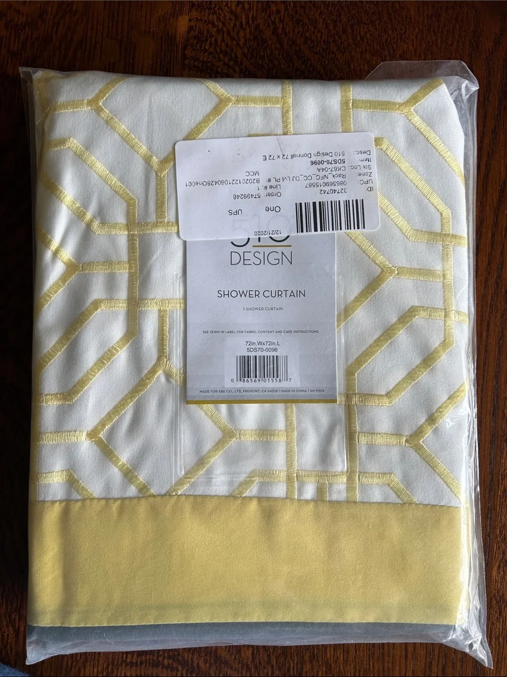 Yellow and Gray Donnell Geometric Stripe Shower Curtain